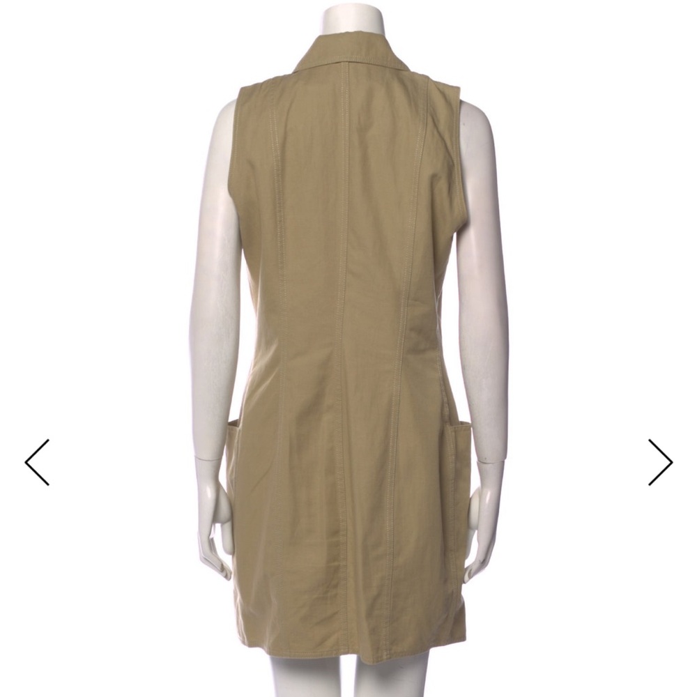 Balmain Tan Mini Dress with Gold Buttons - Picture 2 of 2